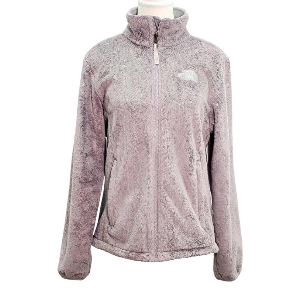 The North Face Womens Sweater Fleece Jacket Heather Gray Full Zip Pockets Size M - Picture 3 of 12